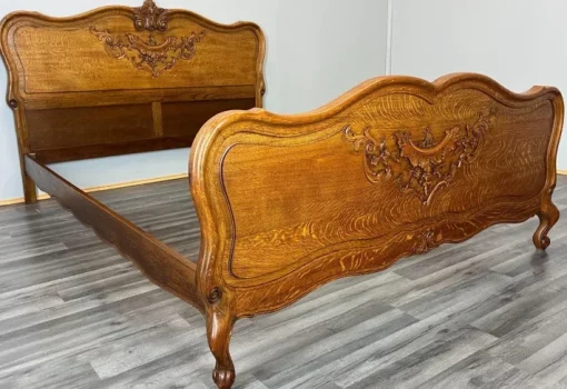 Pamono Vintage French Bed Frame in Oak New
