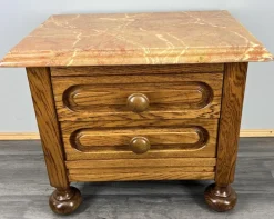 Pamono Vintage French Bedside Table with Marble To Clearance