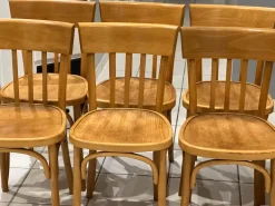Pamono Vintage French Bistro Chairs, 1960s, Set of 8 New