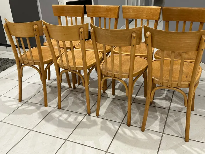 Pamono Vintage French Bistro Chairs, 1960s, Set of 8 New