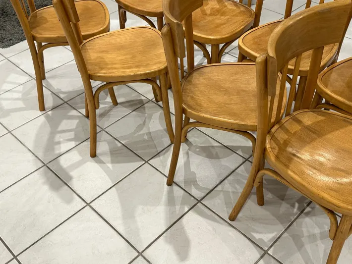 Pamono Vintage French Bistro Chairs, 1960s, Set of 8 New