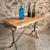 Pamono Vintage French Bistro Table with Oak Top, 1960s Sale