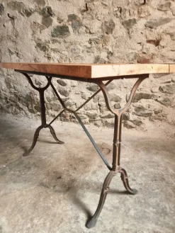 Pamono Vintage French Bistro Table with Oak Top, 1960s Sale