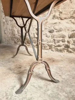 Pamono Vintage French Bistro Table with Oak Top, 1960s Sale