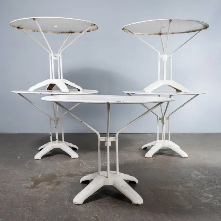 Pamono Vintage French Cast Base White Outdoor Table, 1950s Online