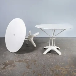 Pamono Vintage French Cast Base White Outdoor Table, 1950s Online