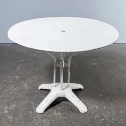 Pamono Vintage French Cast Base White Outdoor Table, 1950s Online