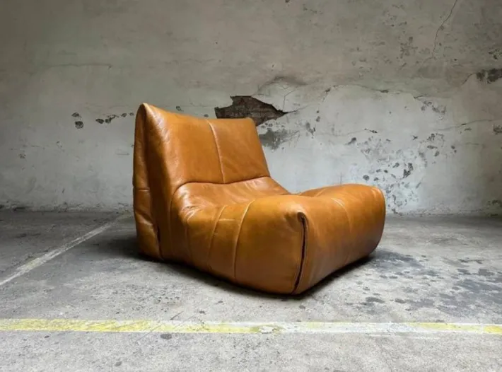 Pamono Vintage French Cognac Leather Lounge Chair from Roche Bobois, 1970s Best