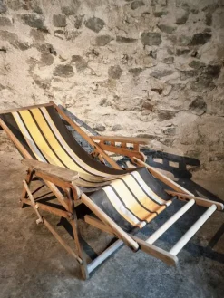 Pamono Vintage French Deck Chair in Beechwood, 1950s Clearance