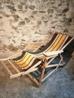 Pamono Vintage French Deck Chair in Beechwood, 1950s Clearance