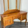 Pamono Vintage French Dressing Table with Mirror in Oak Outlet