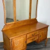 Pamono Vintage French Dressing Table with Mirror in Oak Best