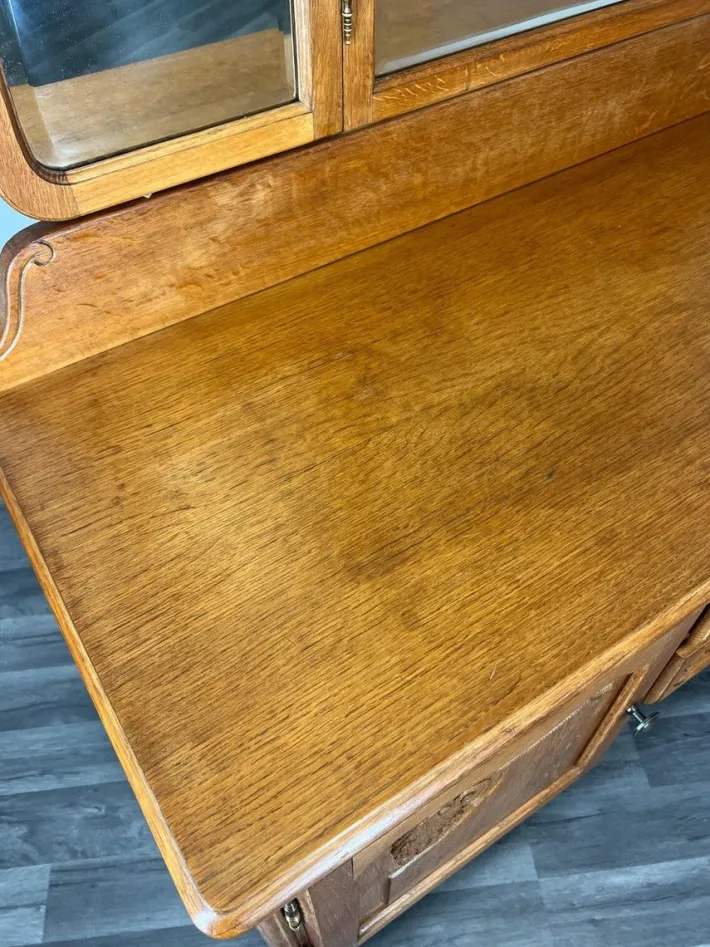 Pamono Vintage French Dressing Table with Mirror in Oak Best