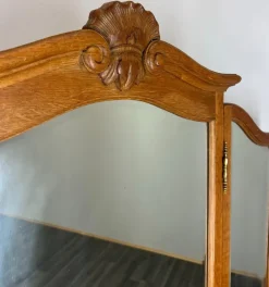 Pamono Vintage French Dressing Table with Mirror in Oak Best