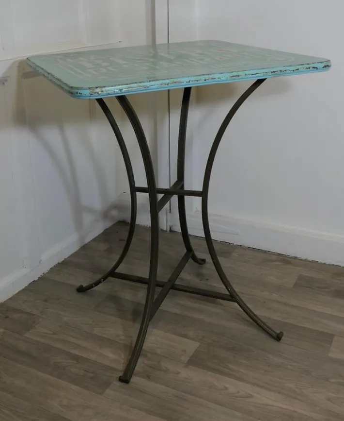 Pamono Vintage French Enamel Bistro Table, 1950s Clearance