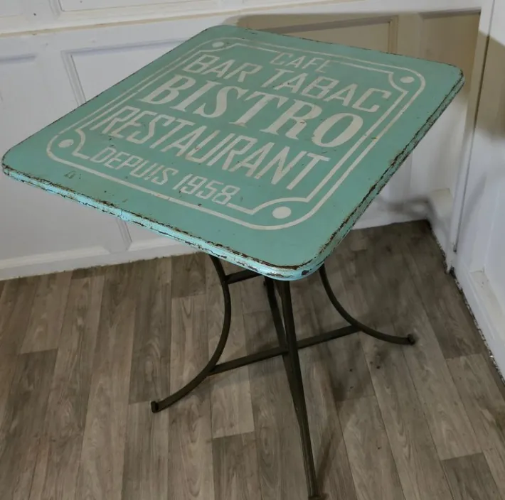 Pamono Vintage French Enamel Bistro Table, 1950s Clearance