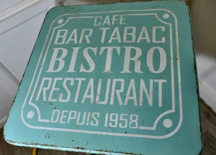 Pamono Vintage French Enamel Bistro Table, 1950s Clearance
