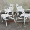 Pamono Vintage French Garden Chairs in Perforated Steel in the style of Mathieu Matégot, 1950s, Set of 4 Outlet