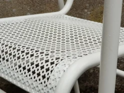 Pamono Vintage French Garden Chairs in Perforated Steel in the style of Mathieu Matégot, 1950s, Set of 4 Outlet