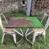 Pamono Vintage French Garden Set in Iron Table with Chairs, 1950s, Set of 3 Outlet