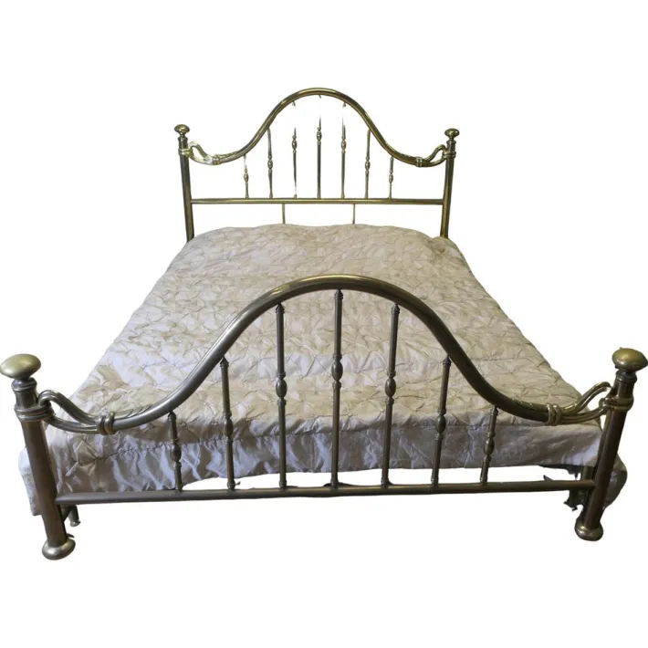 Pamono Vintage French Long King Size Brass Bed, 1980 Best