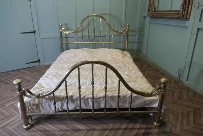 Pamono Vintage French Long King Size Brass Bed, 1980 Best