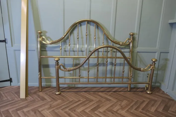 Pamono Vintage French Long King Size Brass Bed, 1980 Best