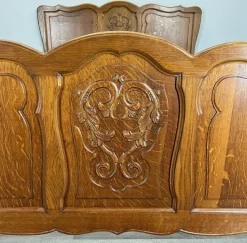 Pamono Vintage French Louis Bed Frame in Oak