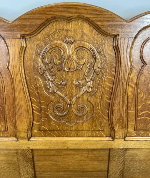 Pamono Vintage French Louis Bed Frame in Oak