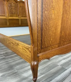 Pamono Vintage French Louis Bed Frame in Oak
