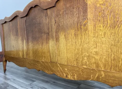 Pamono Vintage French Louis Bed Frame in Oak