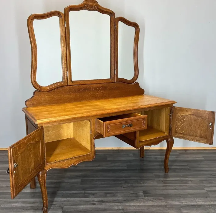 Pamono Vintage French Louis Dressing Table with Mirror Online
