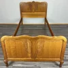 Pamono Vintage French Louis Style Carved Oak Single Bed Hot