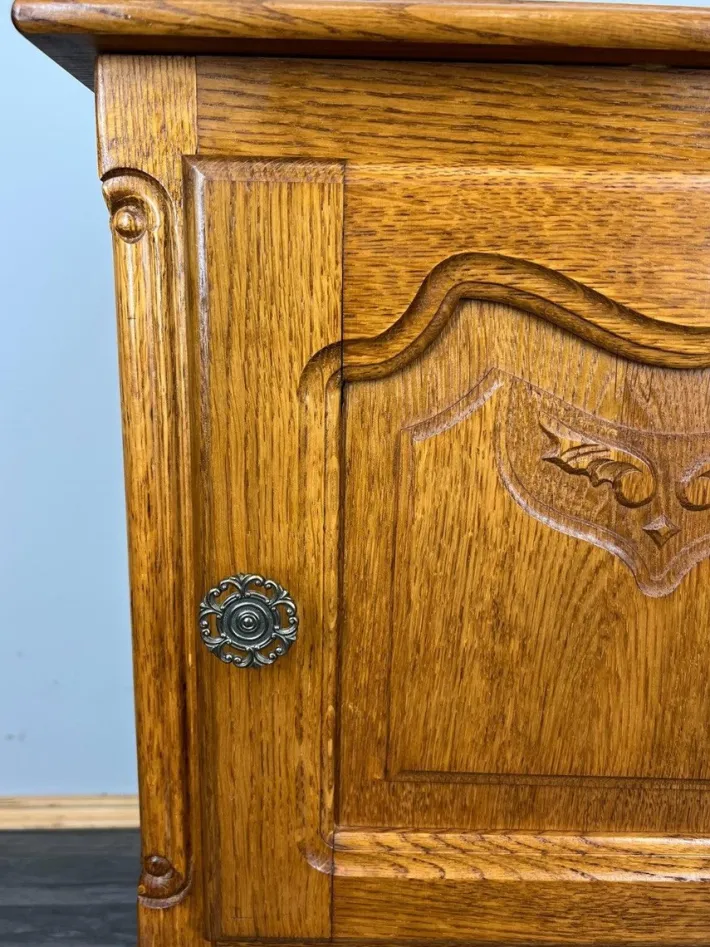 Pamono Vintage French Louis XVI Style Oak Bedside Tables, Set of 2 Discount