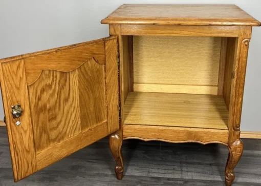 Pamono Vintage French Louis XVI Style Oak Bedside Tables, Set of 2 Discount