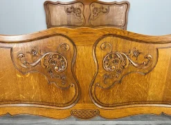 Pamono Vintage French Louis XVI Style Double Carved Bed in Oak Discount