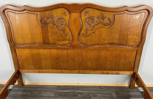 Pamono Vintage French Louis XVI Style Double Carved Bed in Oak Discount