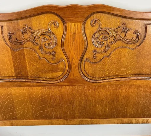 Pamono Vintage French Louis XVI Style Double Carved Bed in Oak Discount