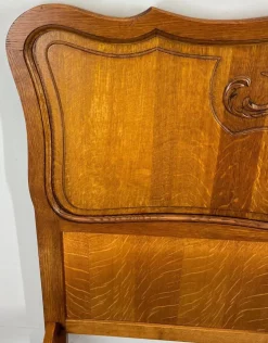 Pamono Vintage French Louis XVI Style Double Carved Bed in Oak Discount