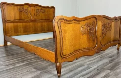 Pamono Vintage French Louis XVI Style Double Carved Bed in Oak Discount