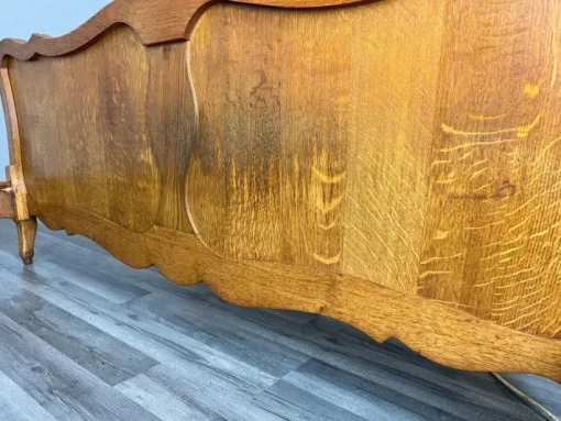 Pamono Vintage French Louis XVI Style Double Carved Bed in Oak Discount