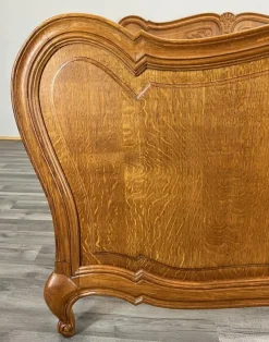 Pamono Vintage French Louis XVI Style Double Carved Bed in Oak Outlet