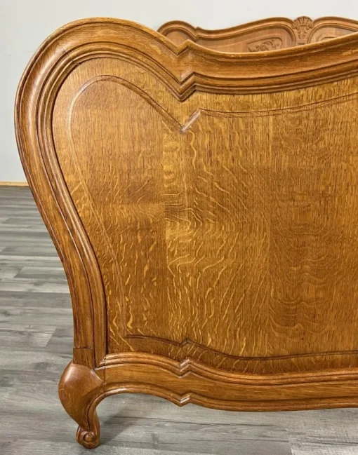 Pamono Vintage French Louis XVI Style Double Carved Bed in Oak Outlet