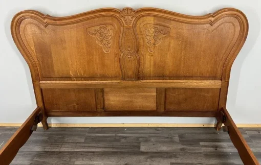 Pamono Vintage French Louis XVI Style Double Carved Bed in Oak Outlet