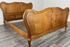 Pamono Vintage French Louis XVI Style Double Carved Bed in Oak Outlet