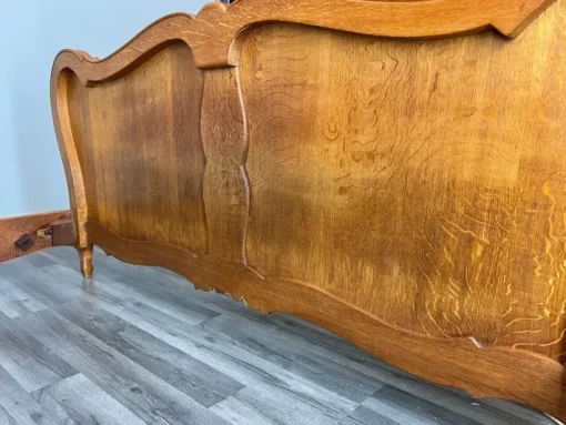 Pamono Vintage French Louis XVI Style Double Carved Bed in Oak Outlet