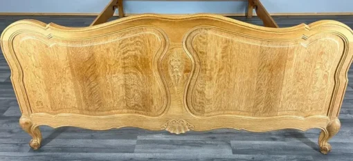 Pamono Vintage French Louis XVI Style Double Carved Bed Frame in Oak Clearance