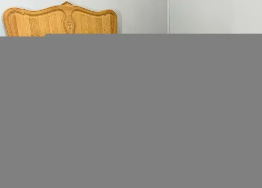 Pamono Vintage French Louis XVI Style Double Carved Bed Frame in Oak Clearance