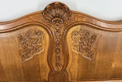 Pamono Vintage French Louis XVI Style Double Carved Bed Frame in Oak Clearance