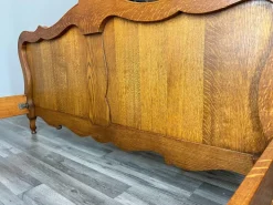 Pamono Vintage French Louis XVI Style Double Carved Bed Frame in Oak Clearance